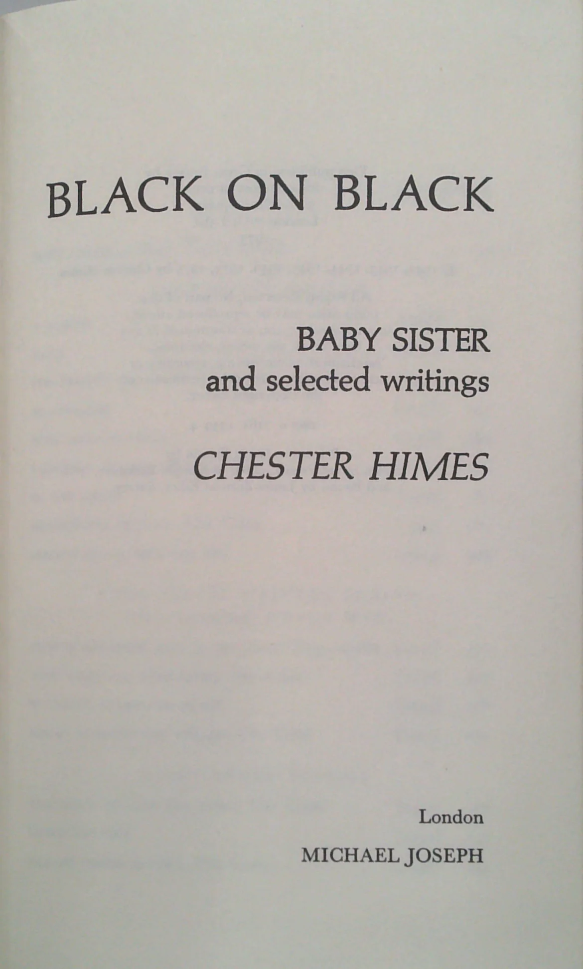 Black On Black: Baby Sister And Selected Writings - Image 2