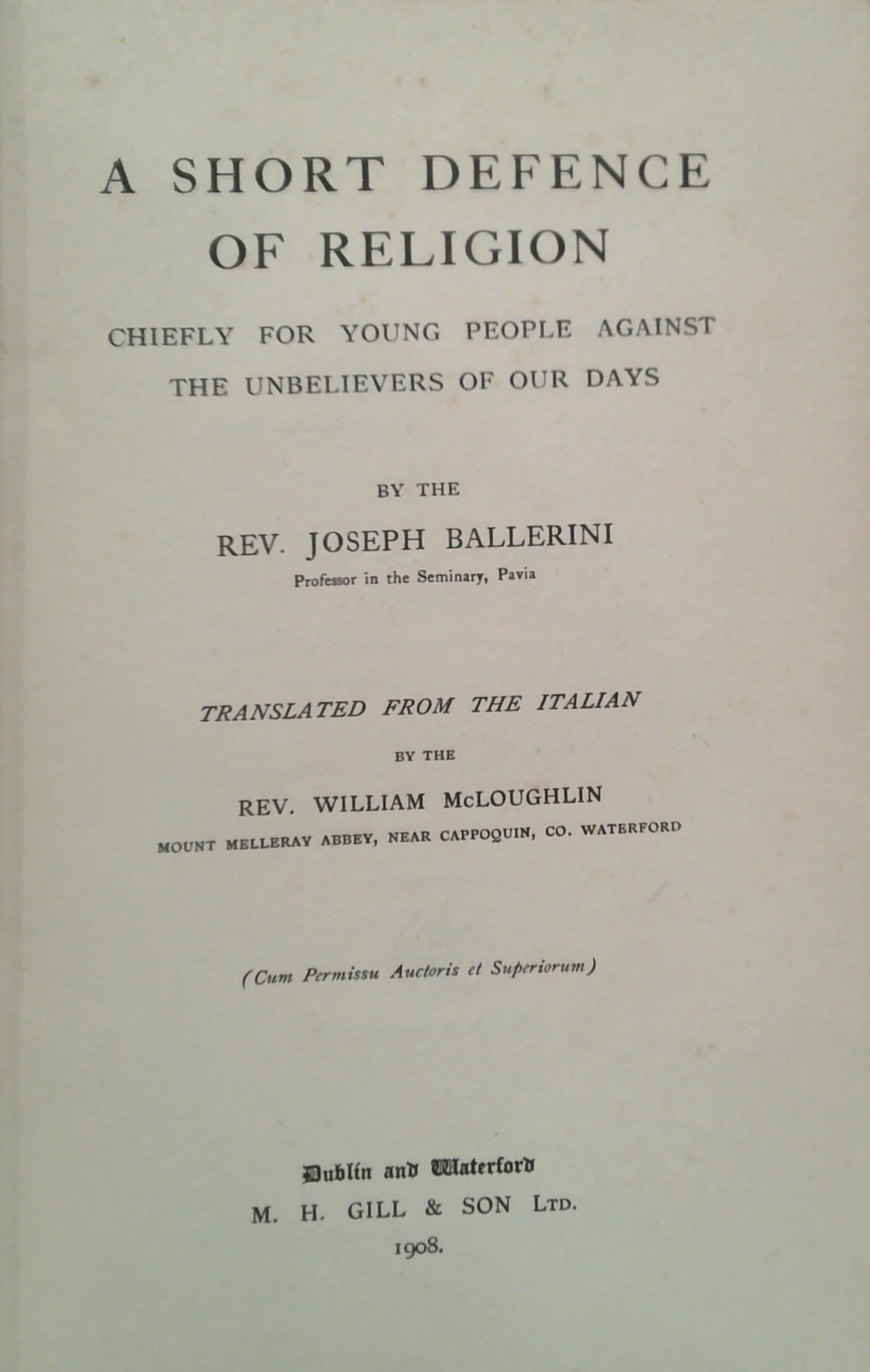 A Short Defence Of Religion: Chiefly For Young People Against The Unbelievers Of Our Days - Image 2