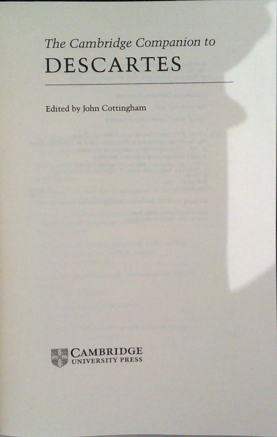 The Cambridge Companion To Descartes - Image 2