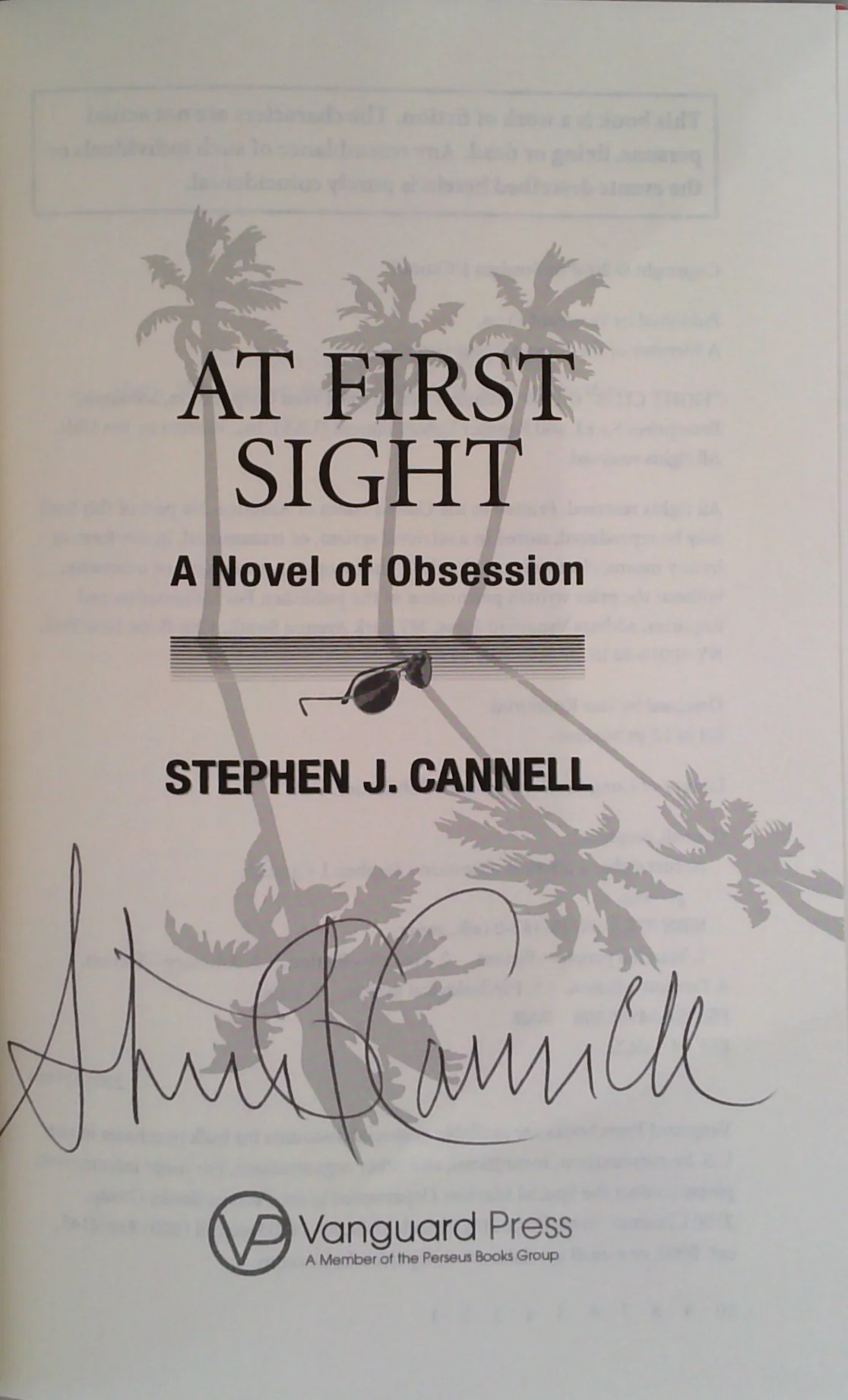 At First Sight: A Novel Of Obsession (SIGNED) - Image 2