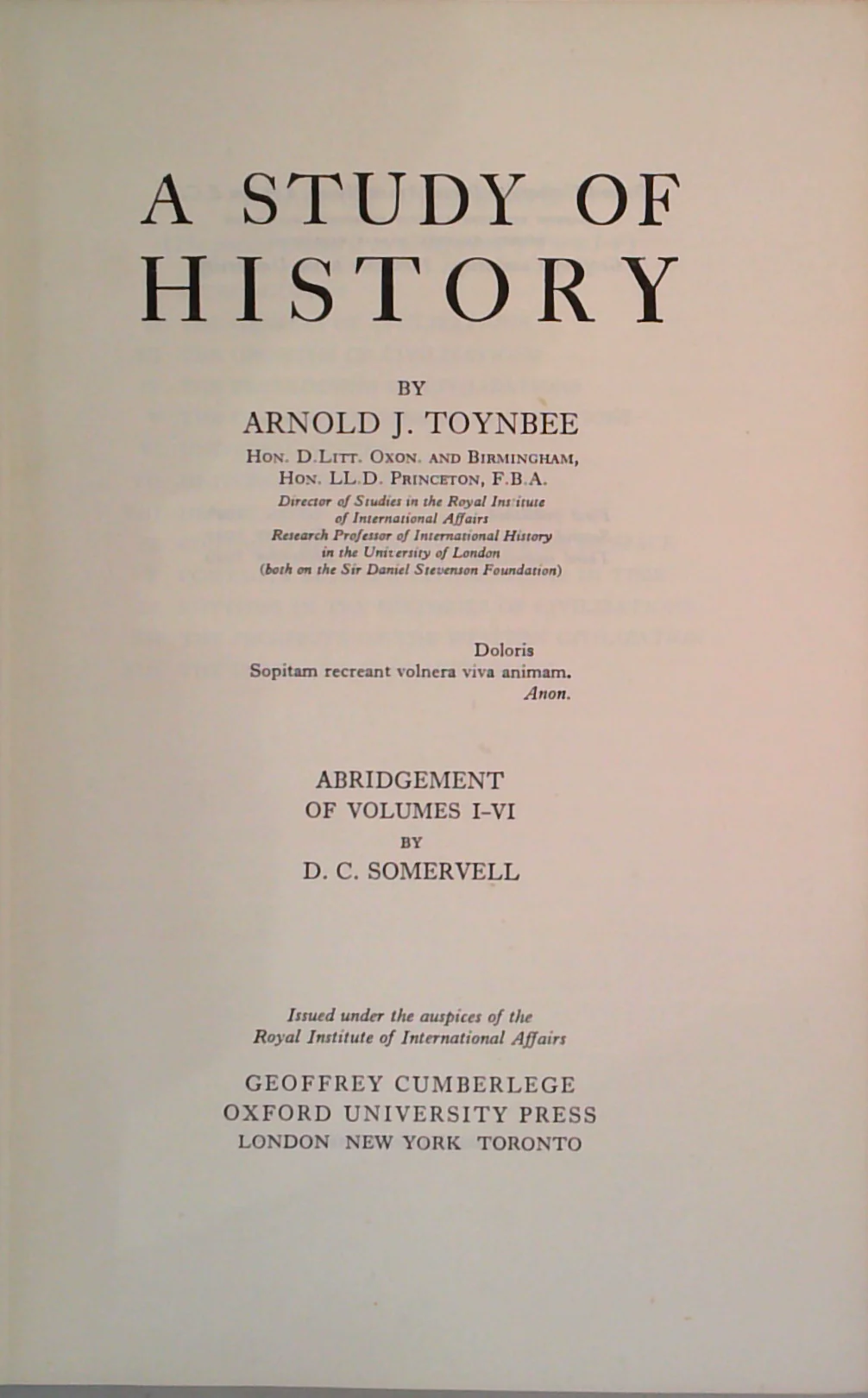 A Study Of History