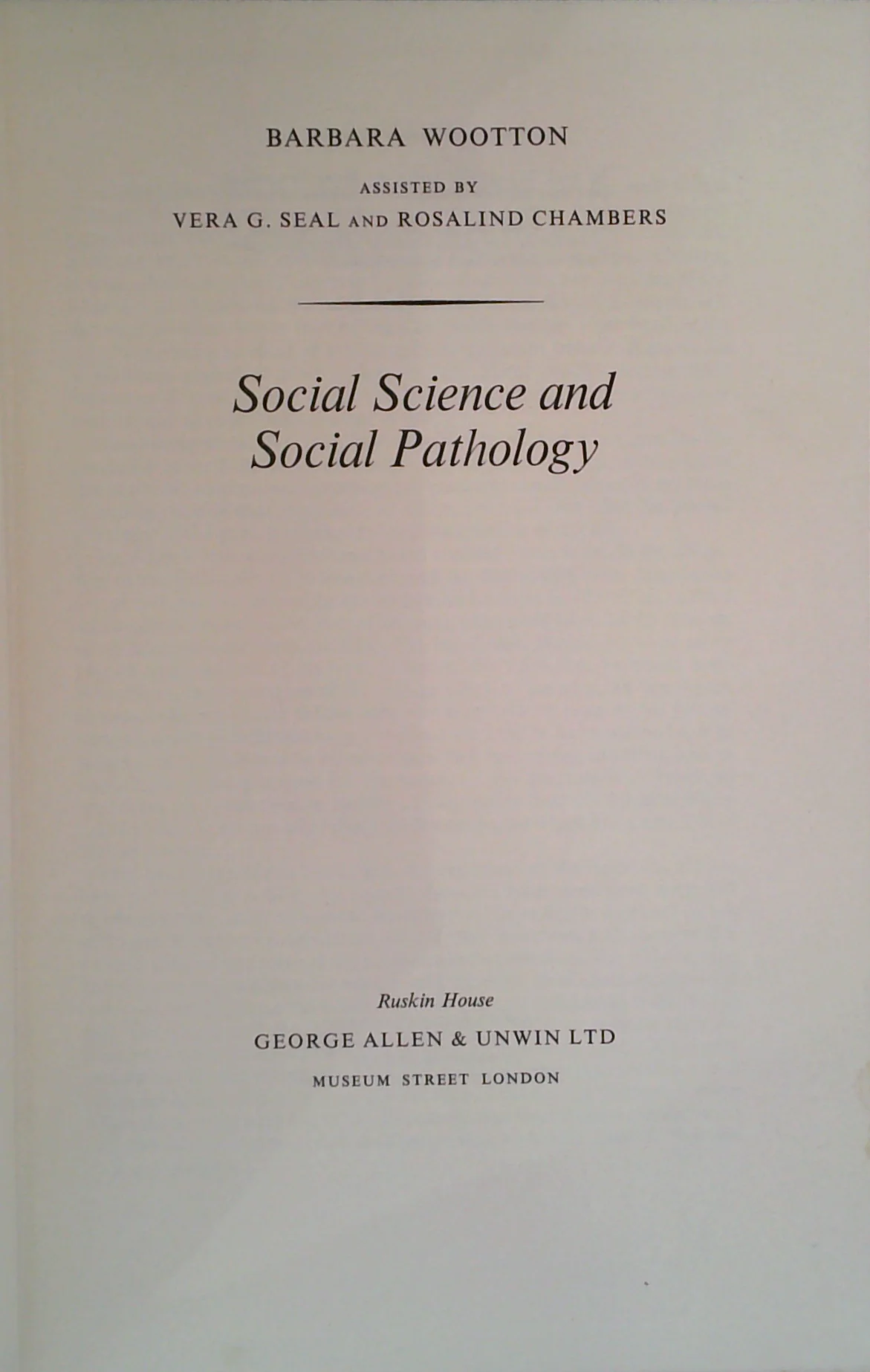 Social Science And Social Pathology